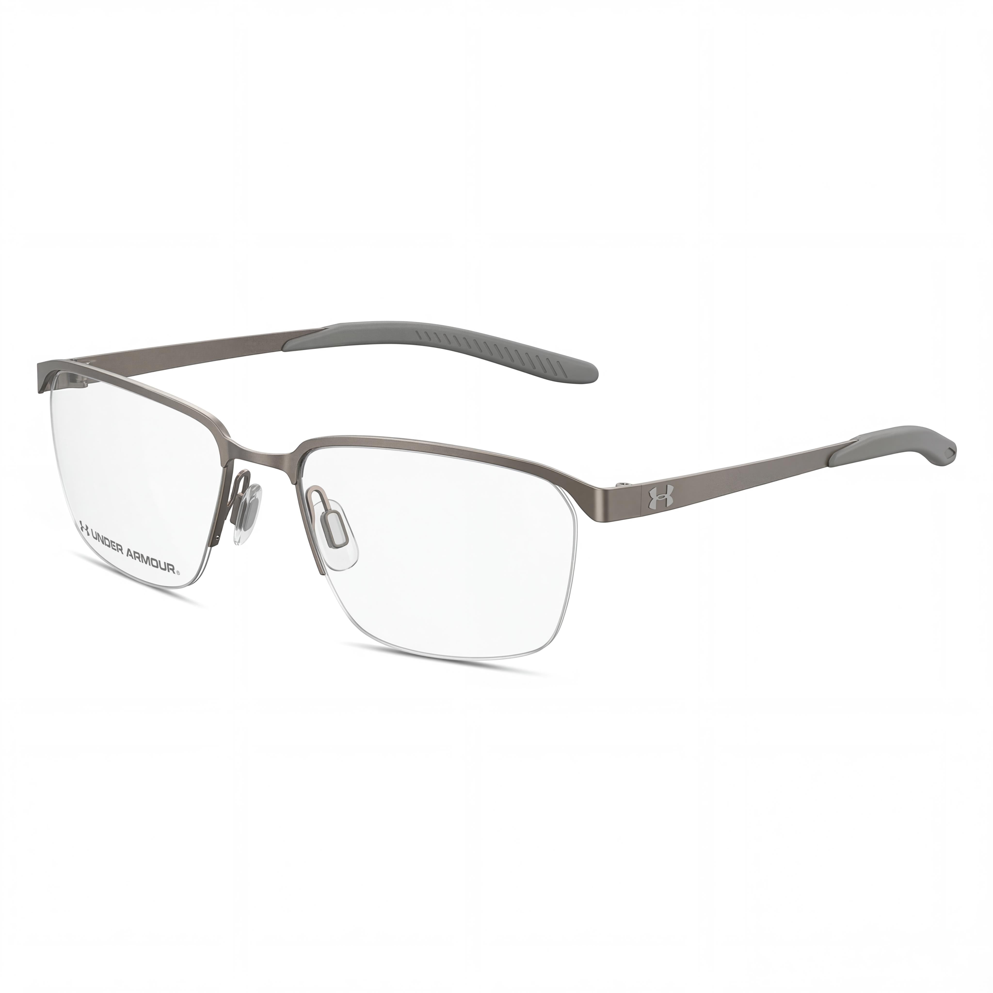 Lentes Rectangulares Gris Marrón Under Armour para Hombre, Aleación de Acero 54mm, Photo 1