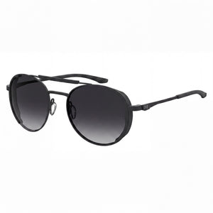 Under Armour UA 0008/G/S Black Round Sunglasses Unisex, Matte Black lens