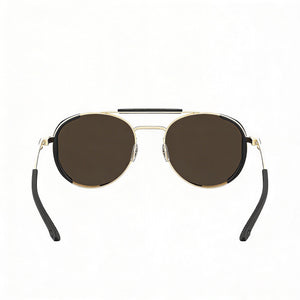 Under Armour UA 0008/G/S Round Sunglasses Unisex — side view, Non-Polarized Light Gold lens