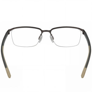 Under Armour Ua 5002/G Rectangle Eyeglasses Men — side view, Brown Metal temples
