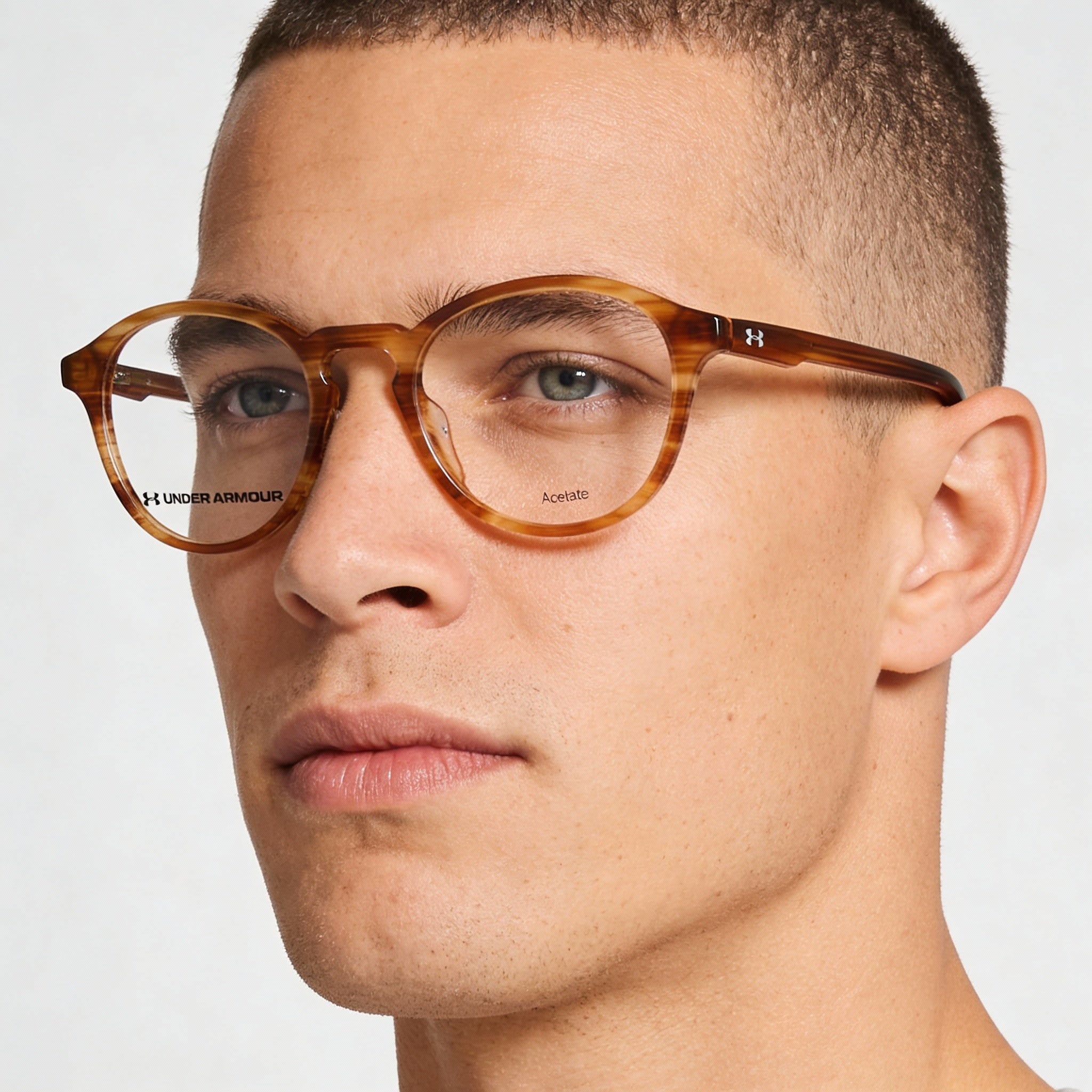 Under Armour UA 5017/G Brown Round Eyeglasses for Men, Acetate, Photo 4