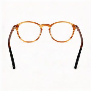 Under Armour UA 5017/G Round Eyeglasses Men — side view, Brown Acetate temples