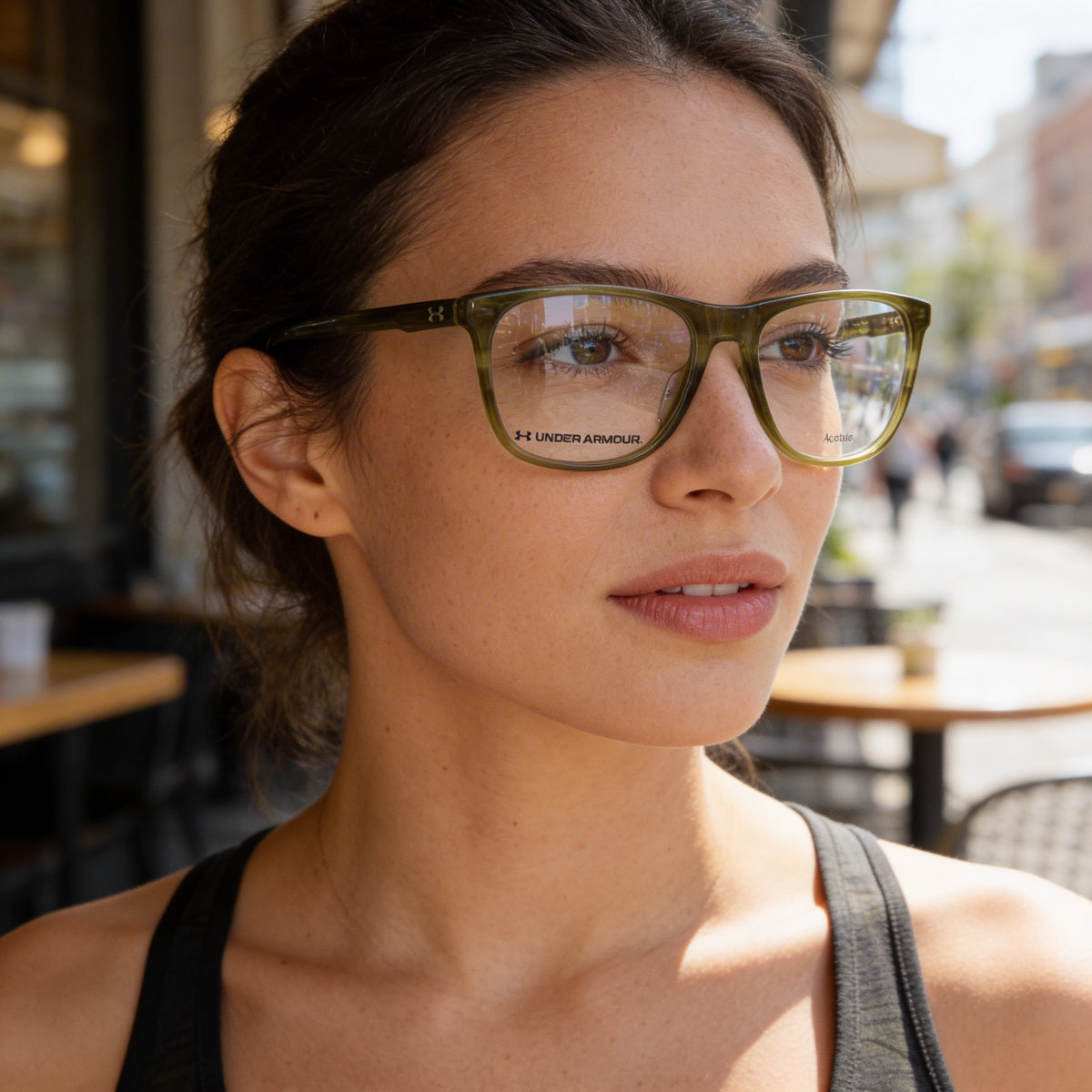 Gafas graduadas unisex Under Armour Ua 5018/G de montura rectangular, color oliva, 54 mm, Photo 4