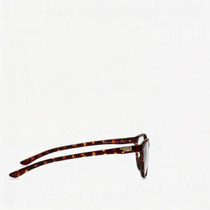 Under Armour Ua 5038 Rectangle Eyeglasses Women — side view, Havana Polyamide temples