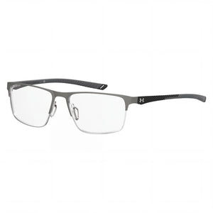 Under Armour UA 5050/G Matte Dark Ruthenium Grey Rectangle Eyeglasses for Men, Alloy Steel frame
