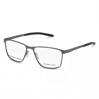 Under Armour UA 5052/G Black Rectangle Eyeglasses for Men, Stainless Steel frame
