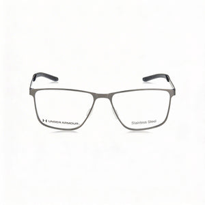Under Armour UA 5052/G Rectangle Eyeglasses for Men — front view, Stainless Steel