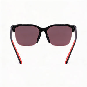 Under Armour UA PHENOM/F Rectangle Sunglasses Unisex — side view, Non-Polarized Black Red lens