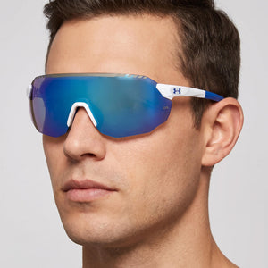 Under Armour Shield Sunglasses Unisex — side view, Non-Polarized Royal Blue lens