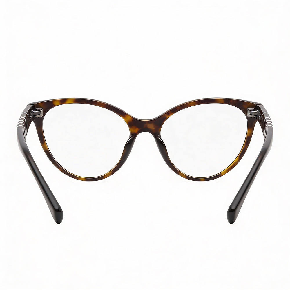 Valentino VA3013 Cat Eye Eyeglasses Unisex — side view, Havana temples