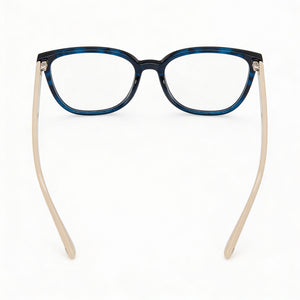 Valentino Va3059 Square Eyeglasses Unisex — side view, Blue composite temples