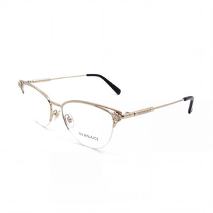 Versace 0VE1280 Pale Gold Cat Eye Eyeglasses for Women, Metal frame