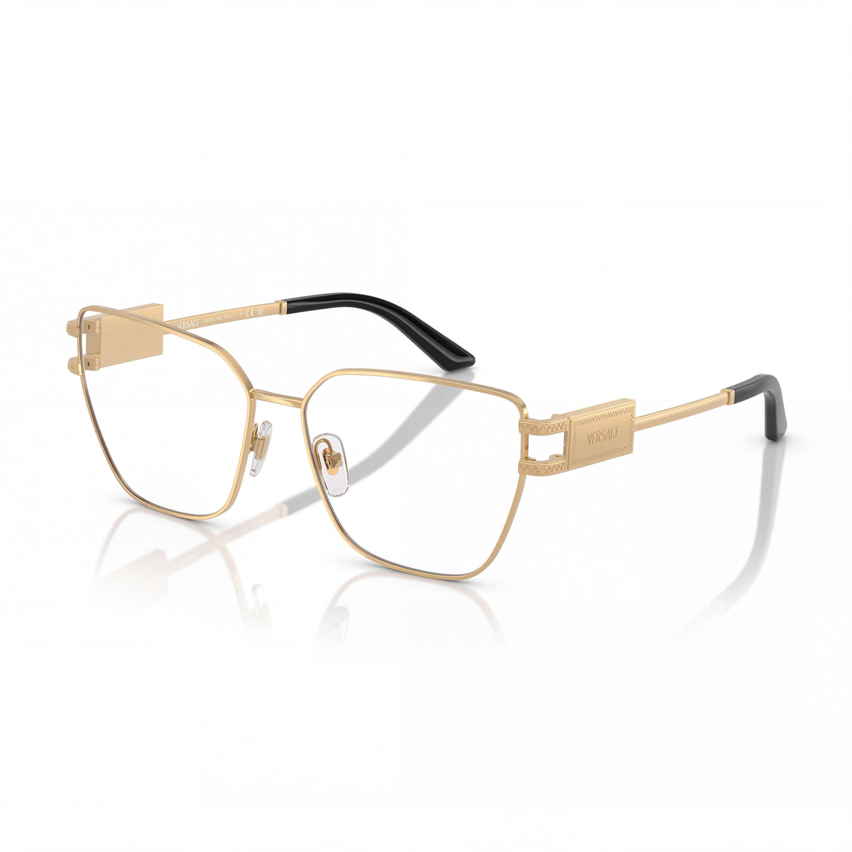 Versace 0VE1301100255 Gold Rectangle Eyeglasses for Women, Photo 1