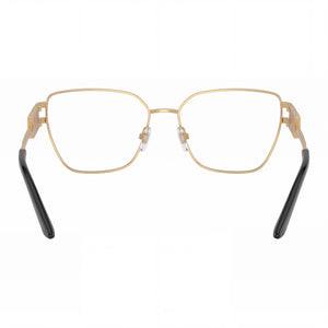 Versace 0VE1301100255 Rectangle Eyeglasses Women — side view, Gold Metal temples