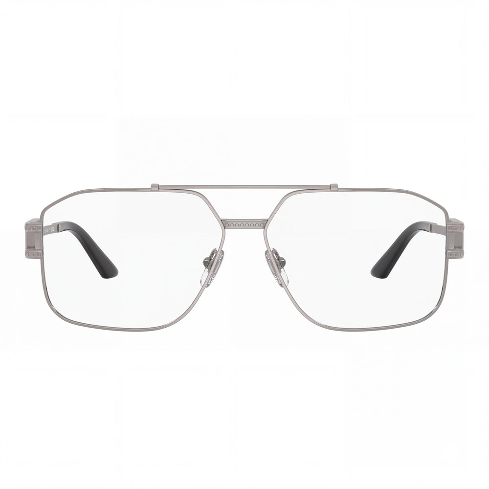 Versace 0VE1302 Aviator Eyeglasses for Men — front view, Stainless Steel
