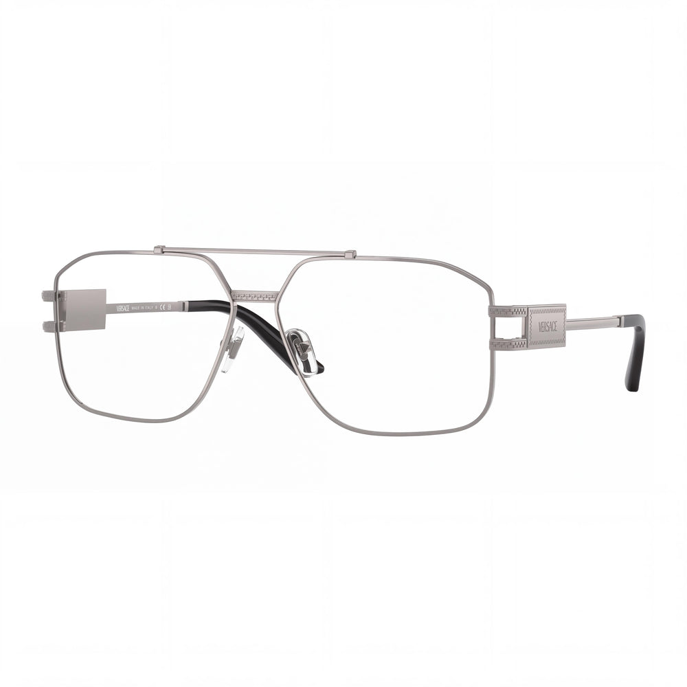 Versace 0VE1302 Grey Aviator Eyeglasses for Men, Stainless Steel frame