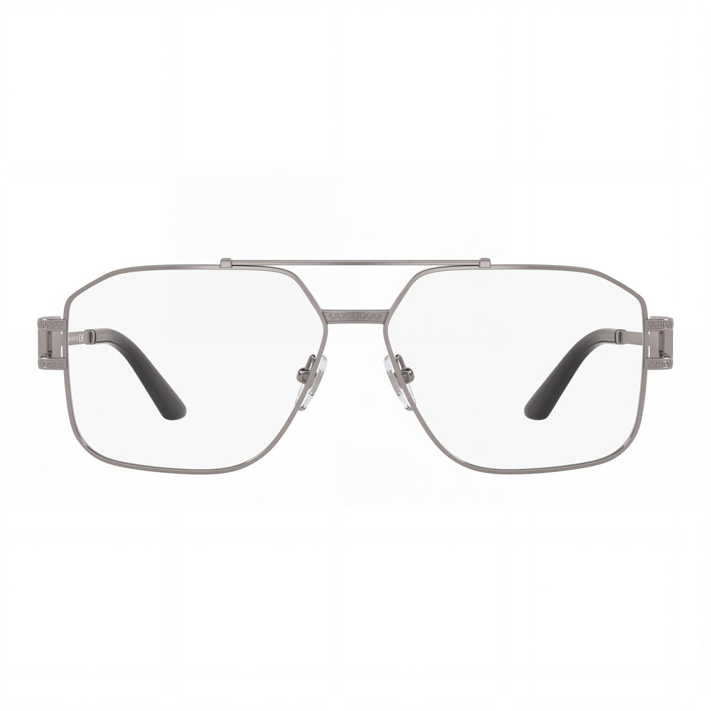 Versace 0VE1302 Aviator Eyeglasses Unisex — front view, Stainless Steel