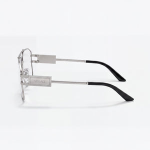 Versace 0VE1302 Rectangle Eyeglasses Unisex — front view, Stainless Steel