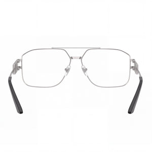 Versace 0VE1302 Rectangle Eyeglasses Unisex — side view, Silver Stainless Steel temples