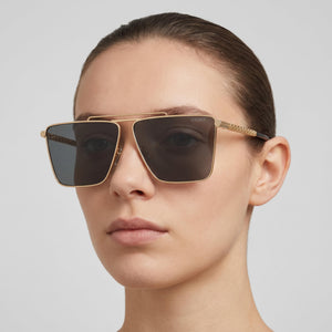 Versace 0VE2266 Aviator Sunglasses Unisex — side view, Non-Polarized Dark Grey lens