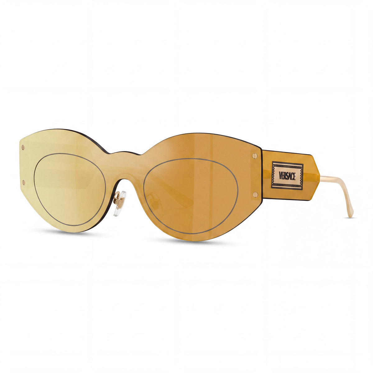 Gafas de sol Versace 0VE2276 ovaladas unisex, espejo marrón dorado, 44 mm, Photo 1