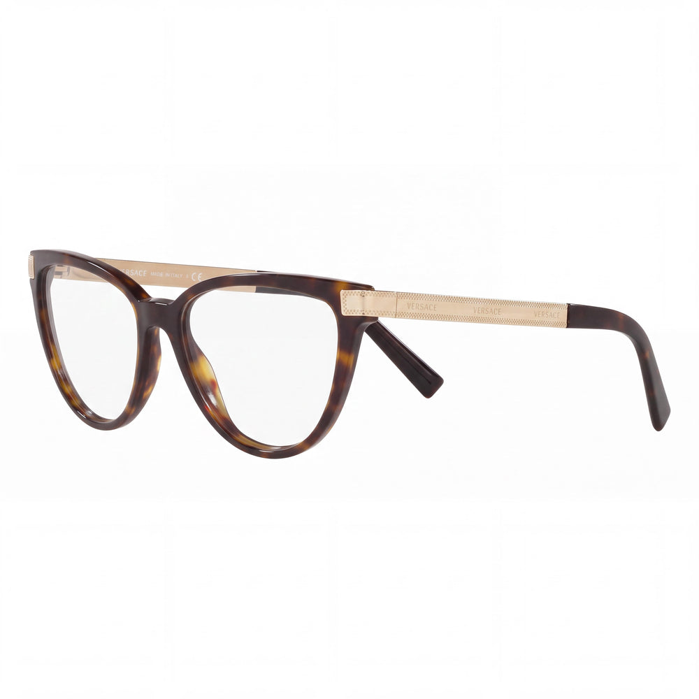 Versace 0ve3271 108 Dark Havana Cat Eye Eyeglasses for Women, Plastic frame