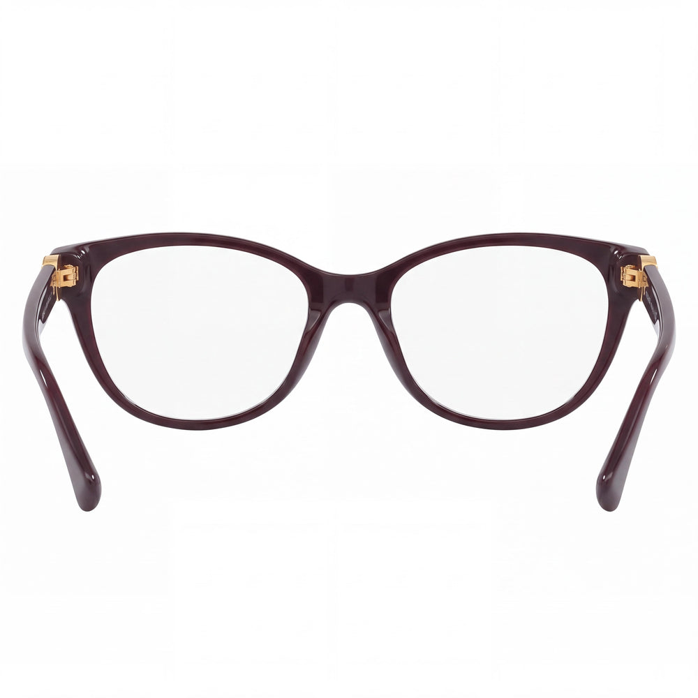 Versace 0VE3330 5386 Cat Eye Eyeglasses Women — side view, Plum Plastic temples