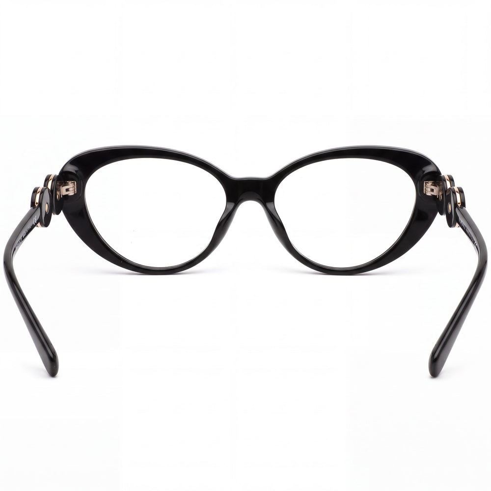 Versace 0VE3331U GB1 Oval Eyeglasses Men — side view, Black Plastic temples