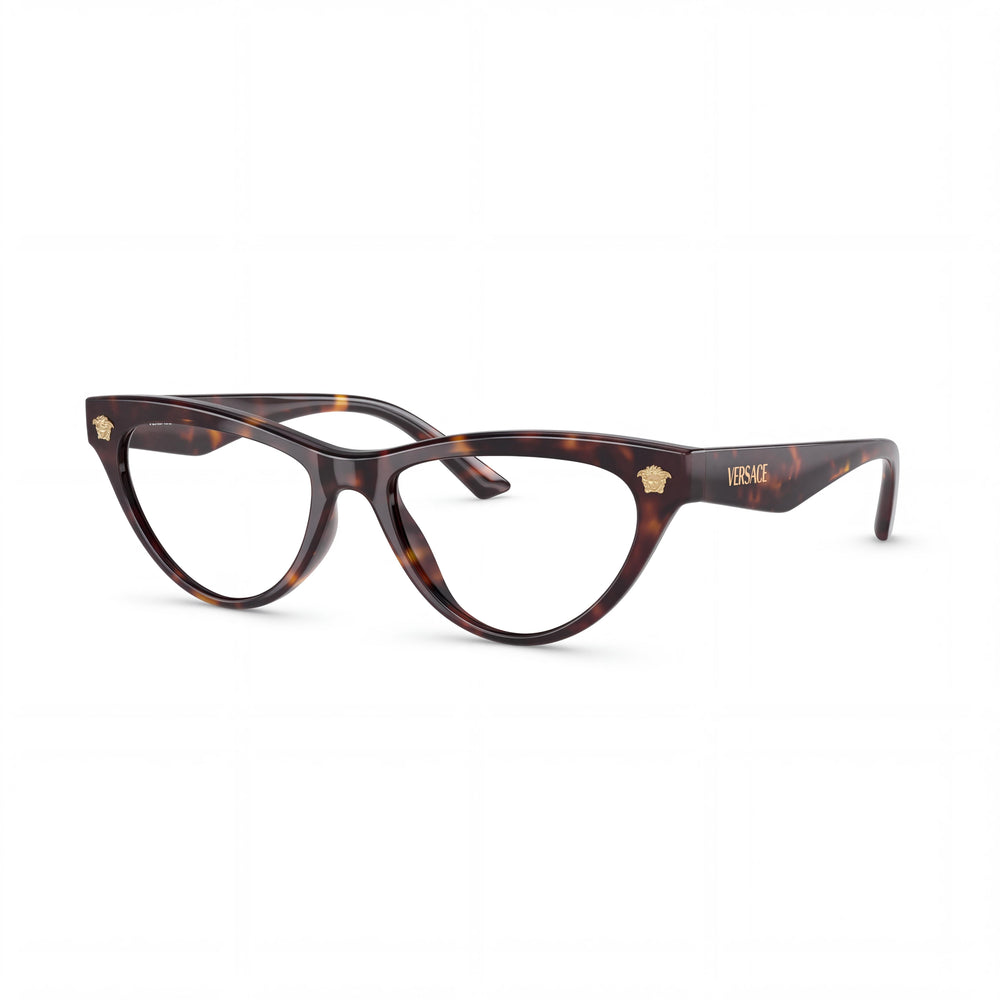 Versace 0VE3364U10852 Dark Havana Cat Eye Eyeglasses for Women, Injected frame