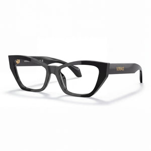 Versace 0VE3373U Black Cat Eye Eyeglasses for Women, Acetate frame
