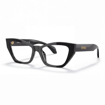 Versace 0VE3373U Black Cat Eye Eyeglasses for Women, Acetate frame