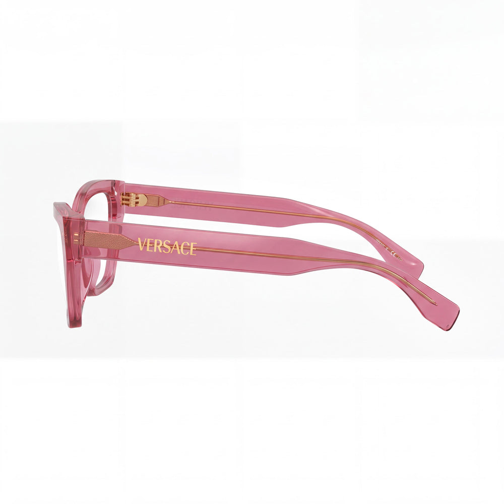 Versace 0VE3373U Cat Eye Eyeglasses Women — side view, Pink temples