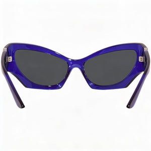 Versace 0VE4450 Cat Eye Sunglasses Women — side view, Non-Polarized Transparent Violet lens