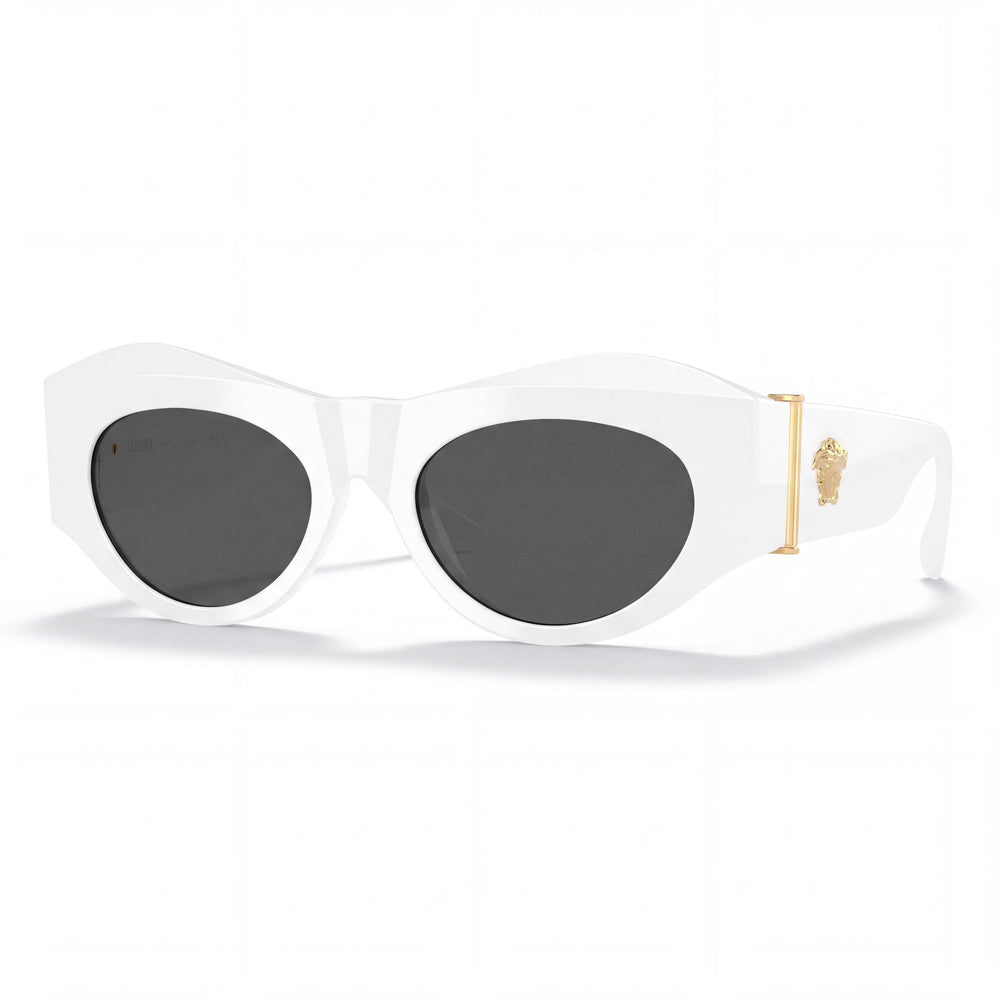 Versace 0VE4477U White Oval Sunglasses for Women, Clear lens