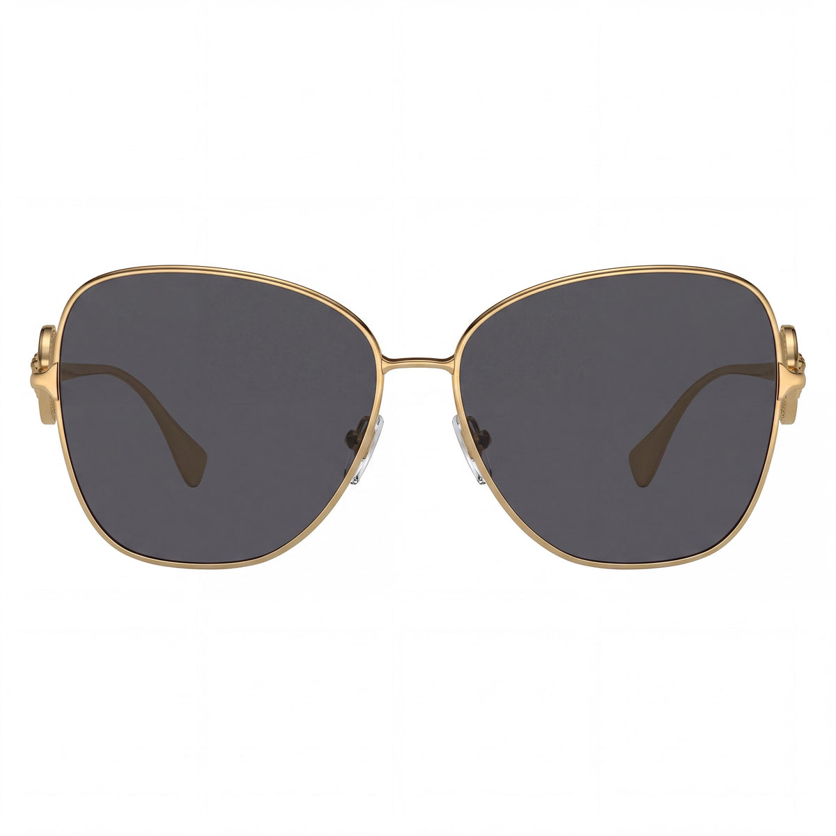 Gafas de sol Versace 100287 para mujer con montura mariposa de metal dorado y lentes gris oscuro con protección UV de 60 mm, Photo 2