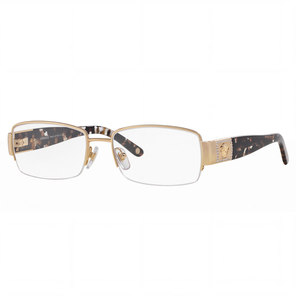 Versace 1175B/V Gold Rectangle Eyeglasses for Women, Metal frame