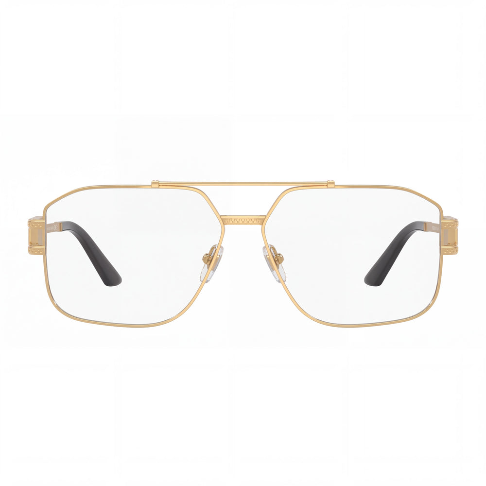 Versace 1302 Aviator Eyeglasses Unisex — front view, Stainless Steel