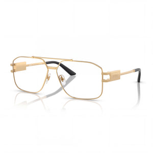 Versace 1302 Gold Aviator Eyeglasses Unisex, Stainless Steel frame