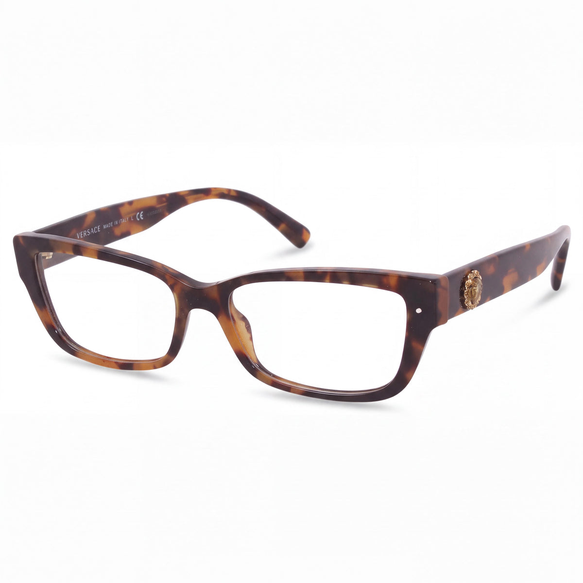 Versace 3284-B Dark Havana Rectangular Eyeglasses for Women, Photo 1