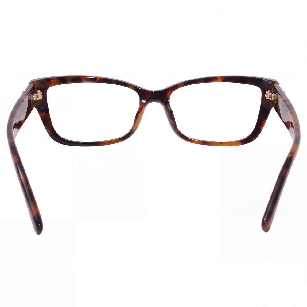 Versace 3284-B Rectangle Eyeglasses Women — side view, Havana Plastic temples