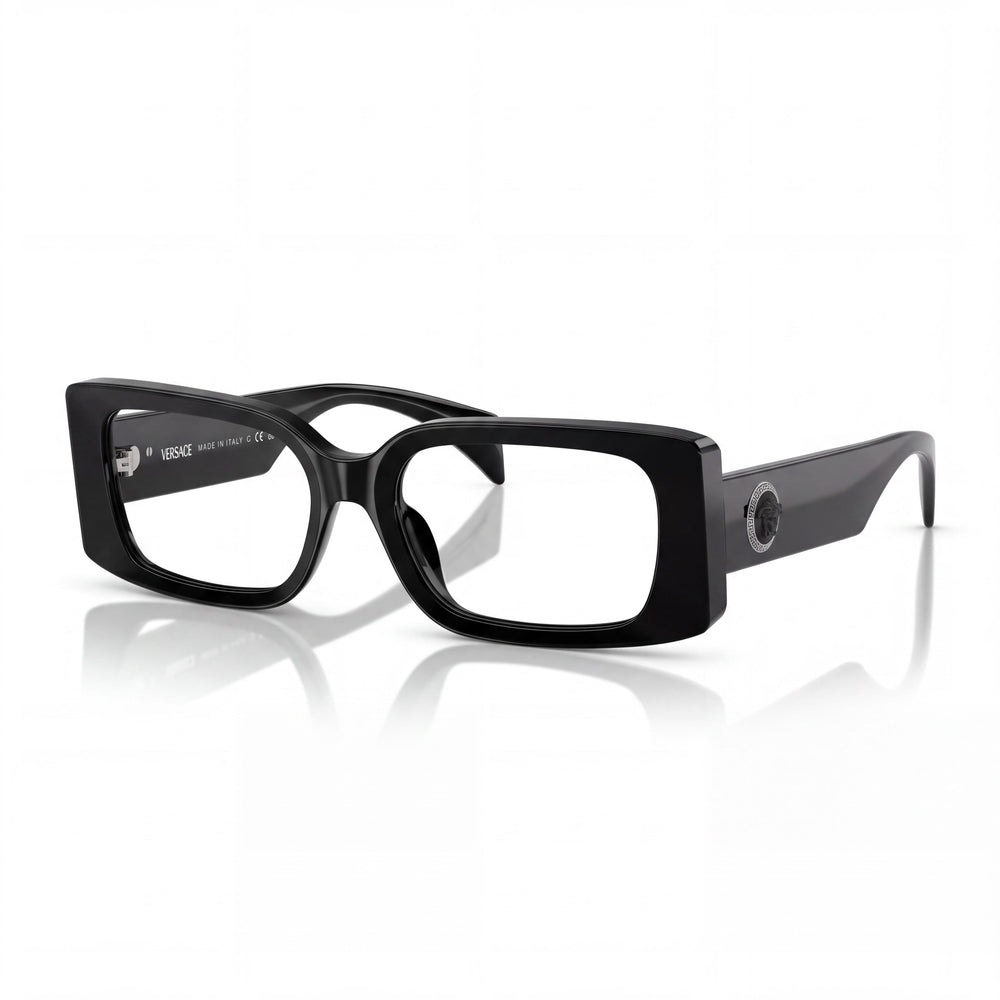Versace Black Rectangle Eyeglasses for Women, Polycarbonate frame