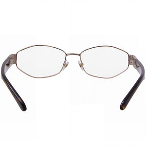 Versace Classic Rectangle Eyeglasses Women — side view, Gold Metal temples