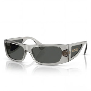 Versace Classic Gray Rectangle Eyeglasses for Unisex, Polarized lens