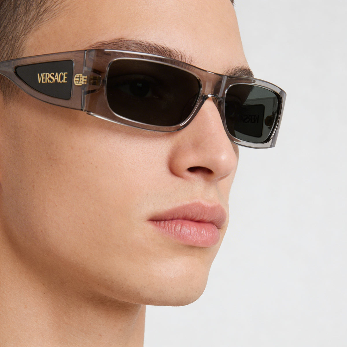 Gafas Versace Classic rectangulares en gris oscuro unisex, Photo 4