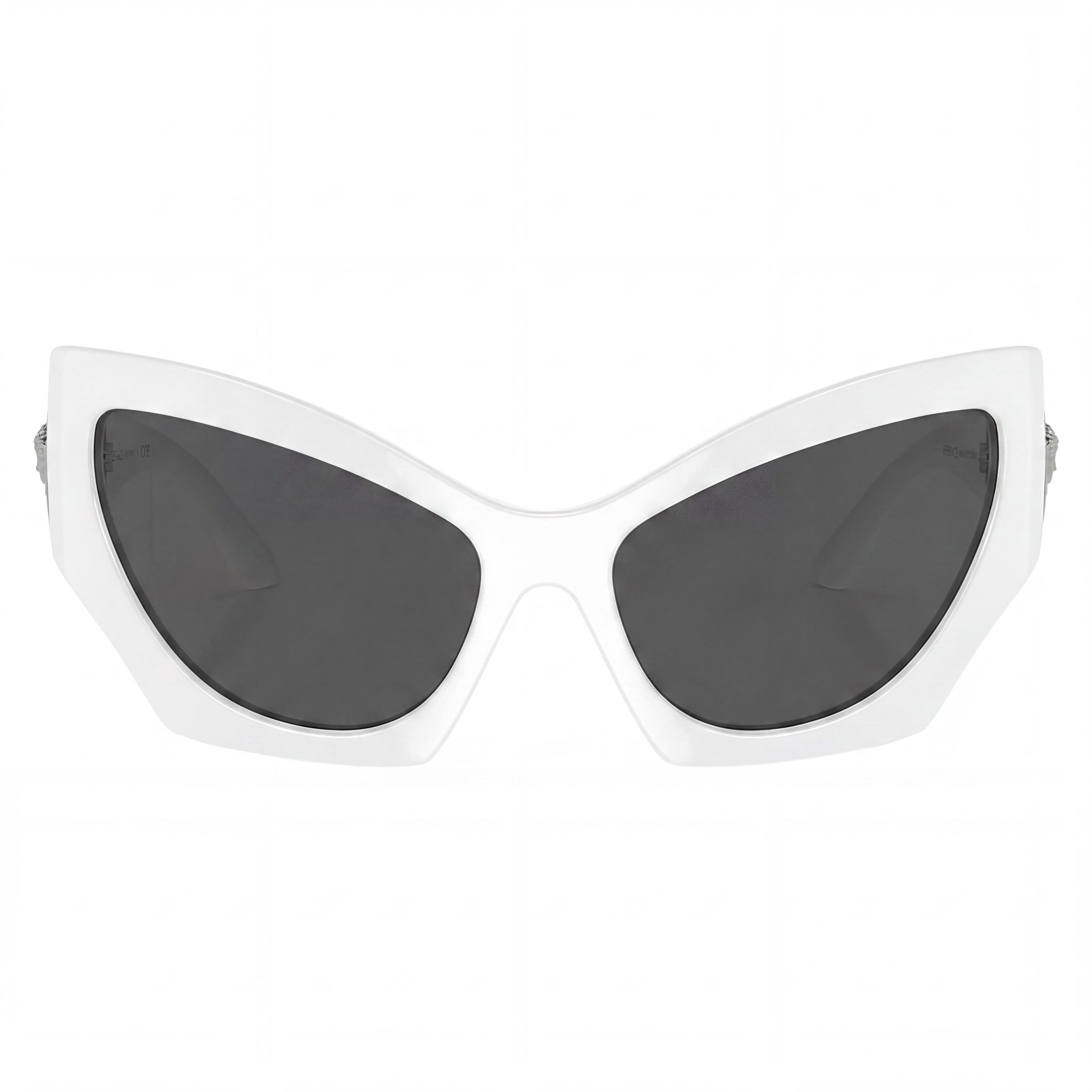 Versace Classic Women's Sunglasses featuring White Acetate Frame and Grey UV Protection Lenses, 60mm, Photo 2