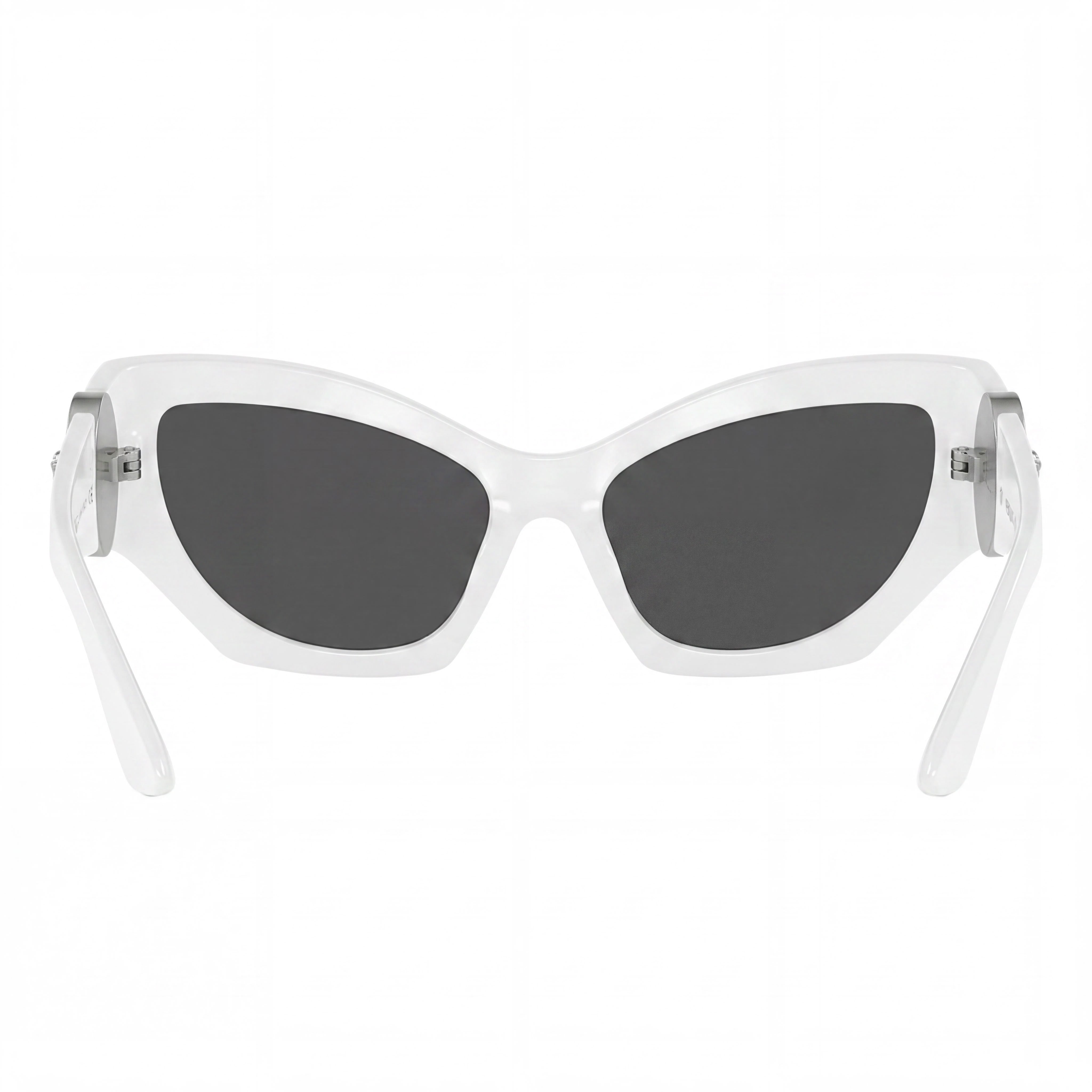 Versace Classic Women's Sunglasses featuring White Acetate Frame and Grey UV Protection Lenses, 60mm, Photo 4