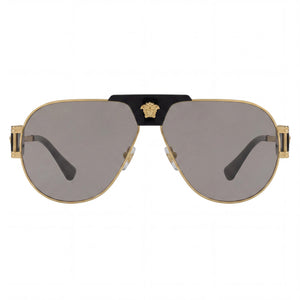 Versace Contemporary Rectangle Sunglasses Unisex — front view, Metal frame
