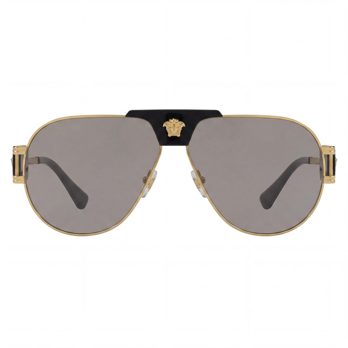 Versace Contemporary Gold/Black Rectangle Sunglasses Unisex, 63mm, Photo 2