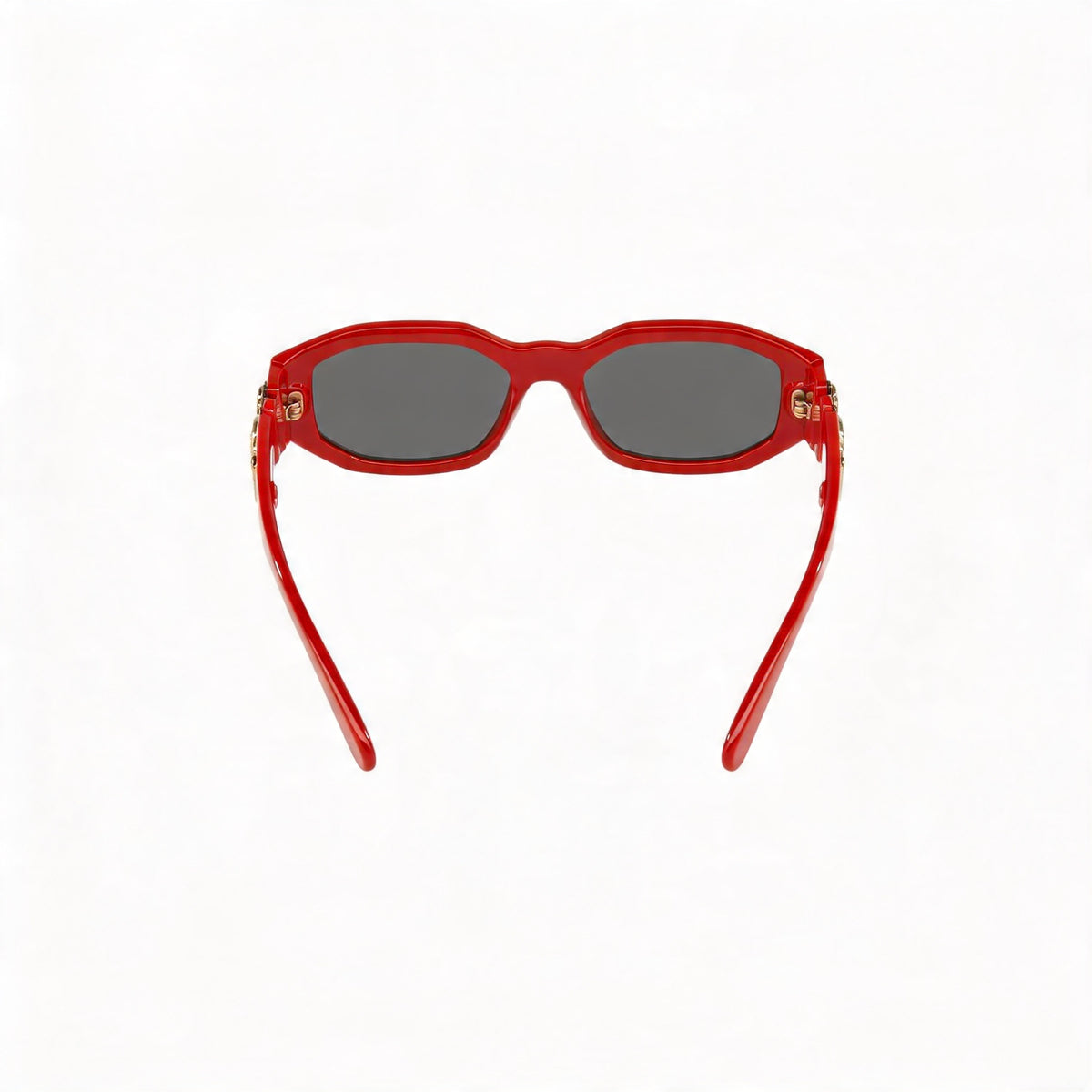 Gafas de sol unisex Versace de estilo geométrico con montura de propionato rojo gris y lentes de policarbonato gris oscuro de 53 mm, Photo 3