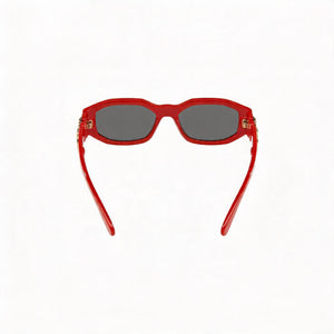 Versace Geometric Rectangle Sunglasses Unisex — side view, Non-Polarized Dark Grey lens